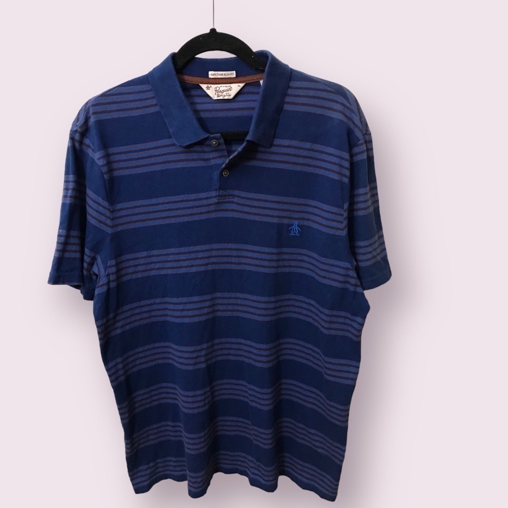 ORIGINAL Penguin Munsingwear Men Polo Heritage Slim Fit Short Sleeve Shirt XL